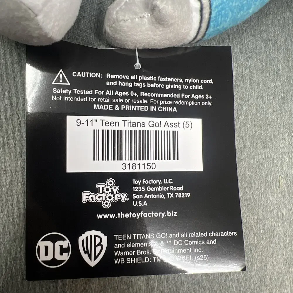 Teen Titans Go Cyborg Plush 9 Inch DC Comics Stuffed Animal Toy Factory NWT